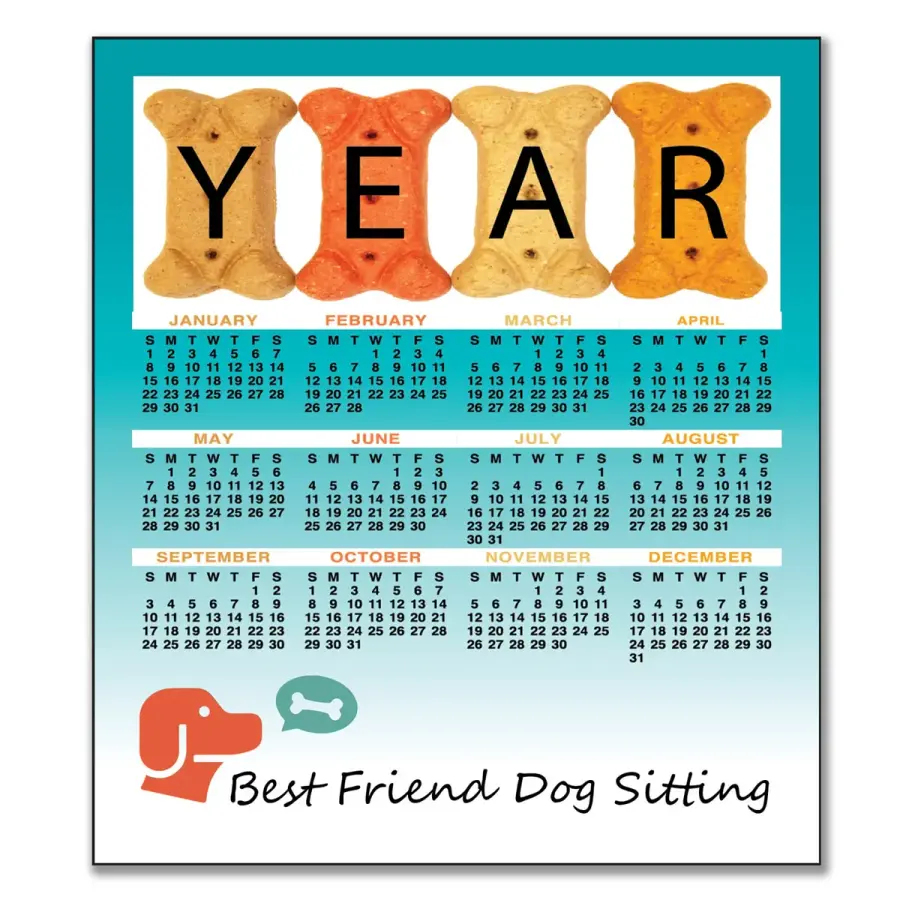 3.5" x 4" Small Magnetic Calendar 30 Mil