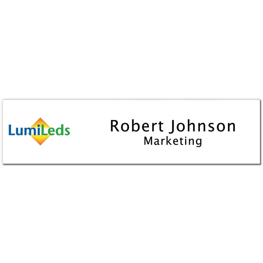 8" x 2" Moniker Full Color Name Plate in White