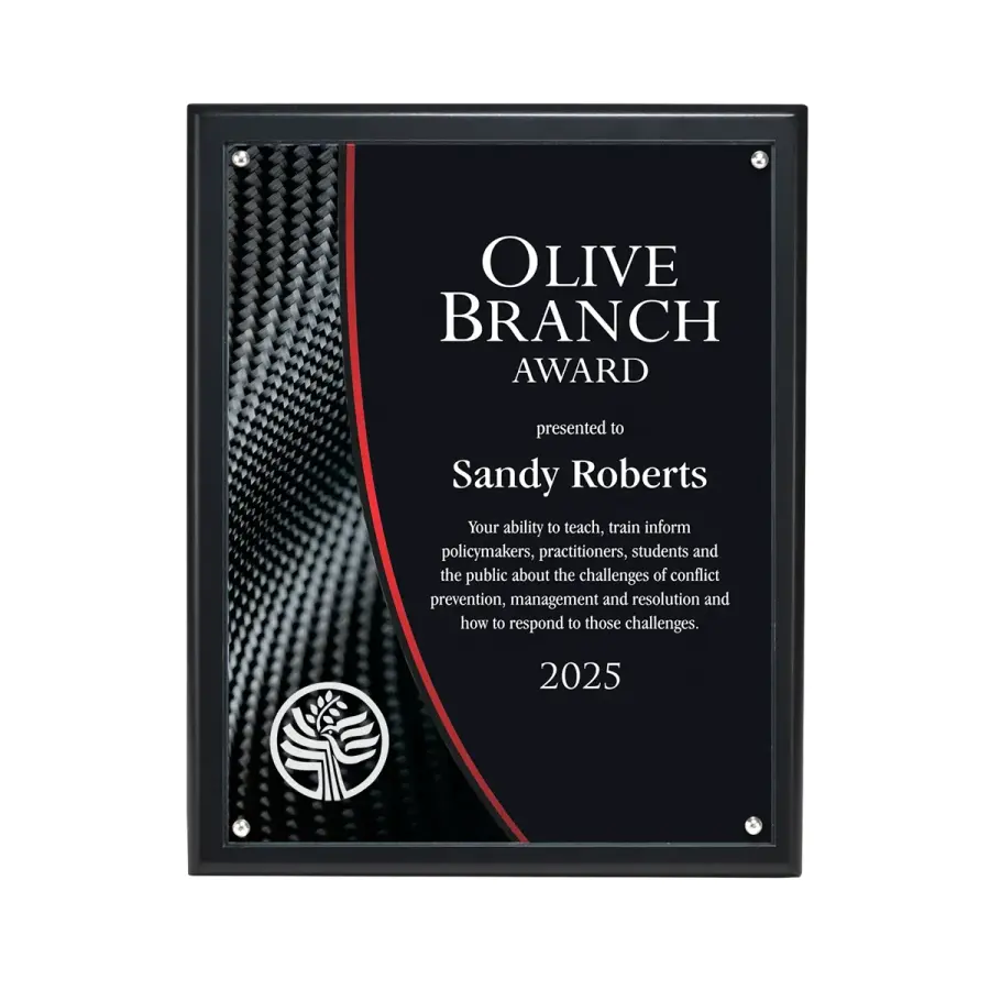 Acrylic Overlay on Ebony Board Plaque in Clear