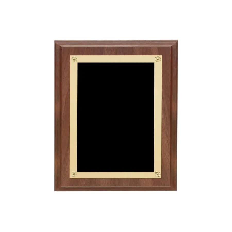 Walnut Finish Plaque w/Rosettes