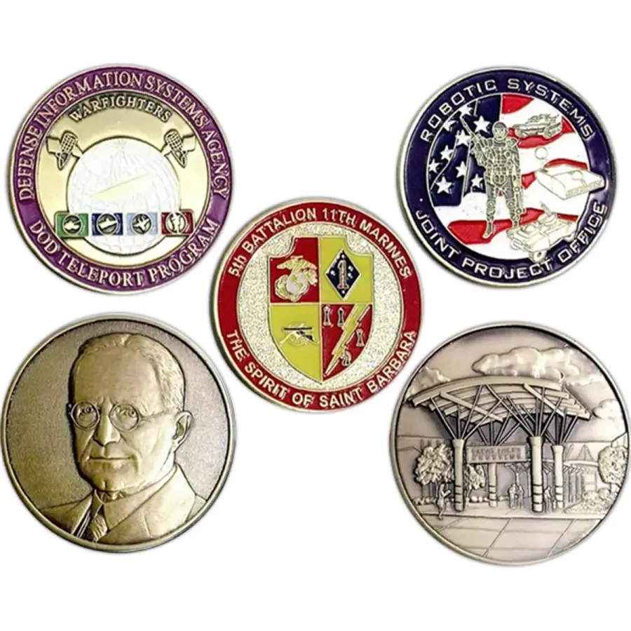 Custom Coin, 1 1/2" Die Struck Brass with Soft Enamel