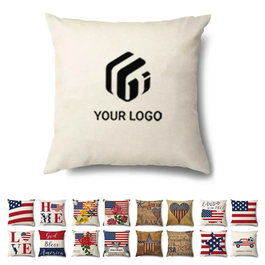 Custom Sofa Patriotic Decor Cushion Case Throw Pillow Cover