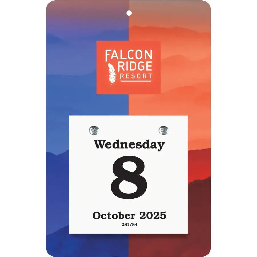 Daily Date Value Trimmed Calendar