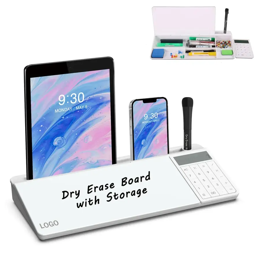 Desktop Glass Whiteboard with Calculator