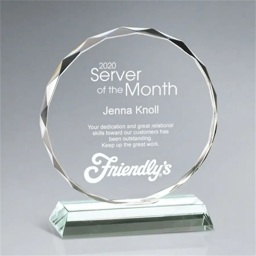 Faceted Crystal Circle Award - Large