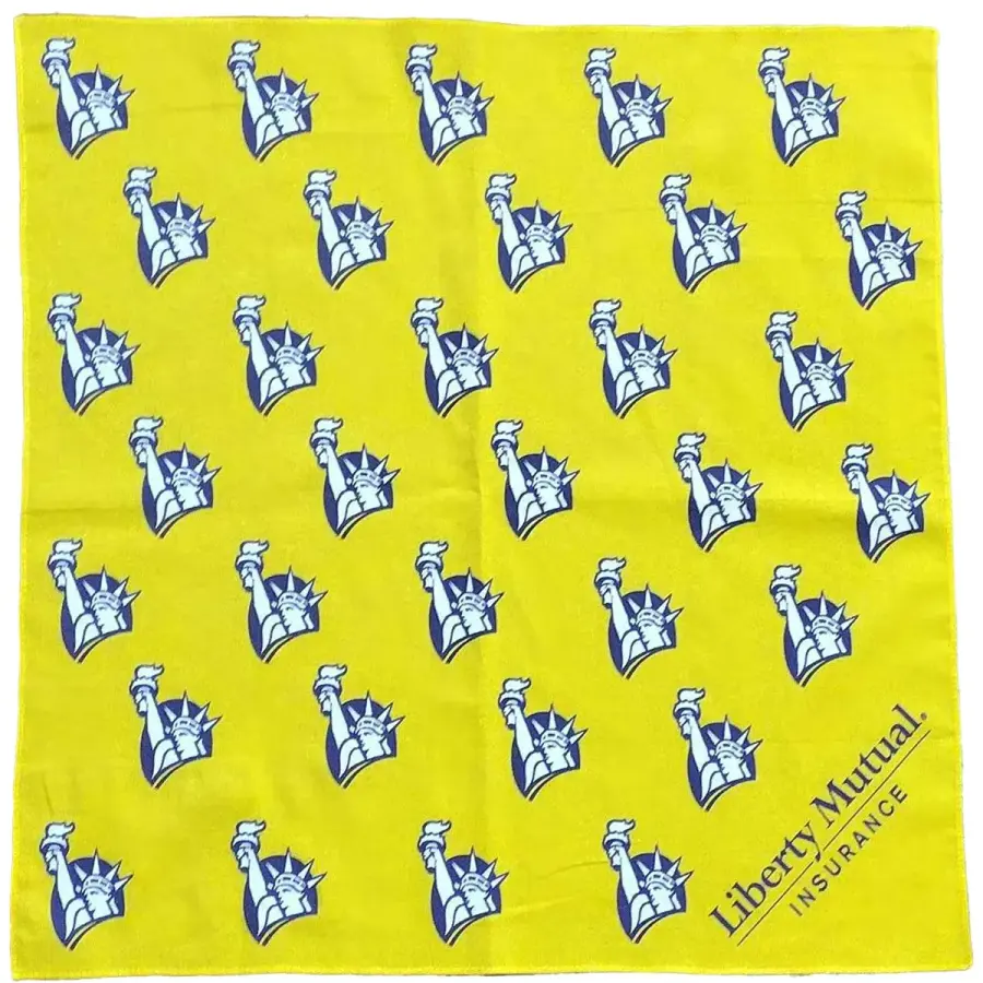 Full Color Printed Cotton Bandana in White