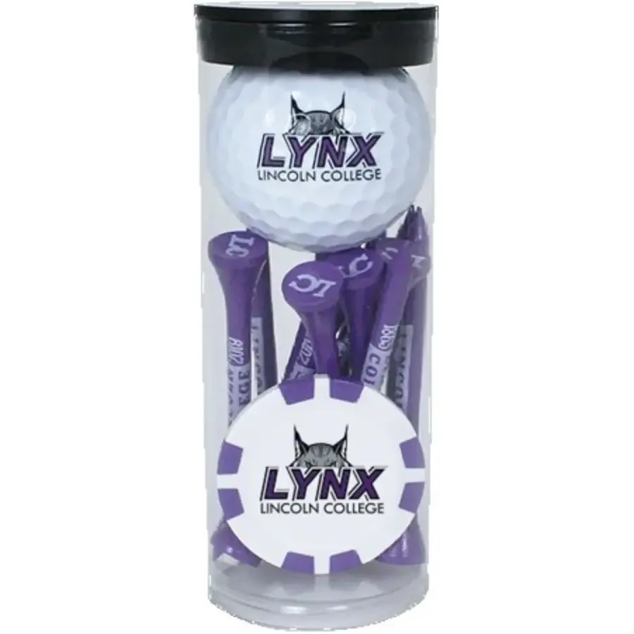 Golf Ball, Marker Poker Chip & Tee Set Tube