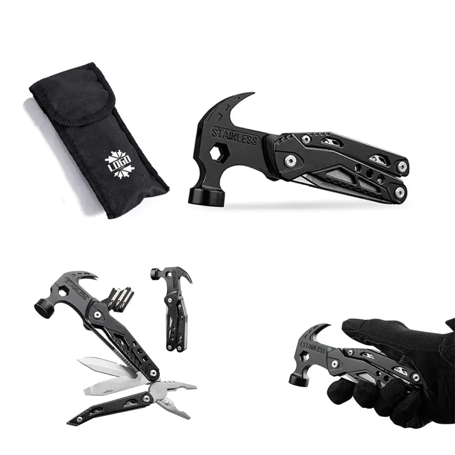 Hex Wrench Hammer Pliers w/Multi Tools in Black