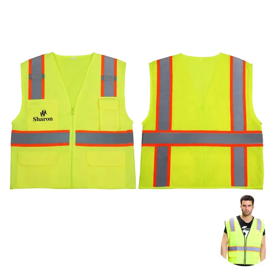 High Visibility Reflective Safety Vest For Construction Work