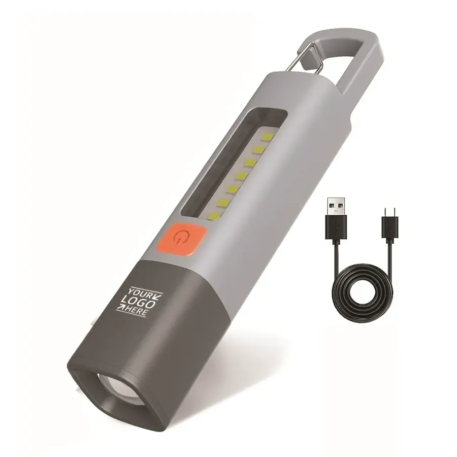 LED Rechargeable Zoomable Flashlight with Carabiner