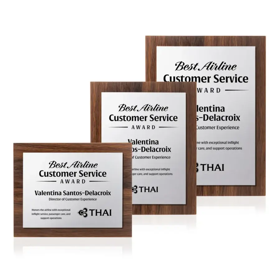 Millsboro Plaque - Walnut Finish/Silver