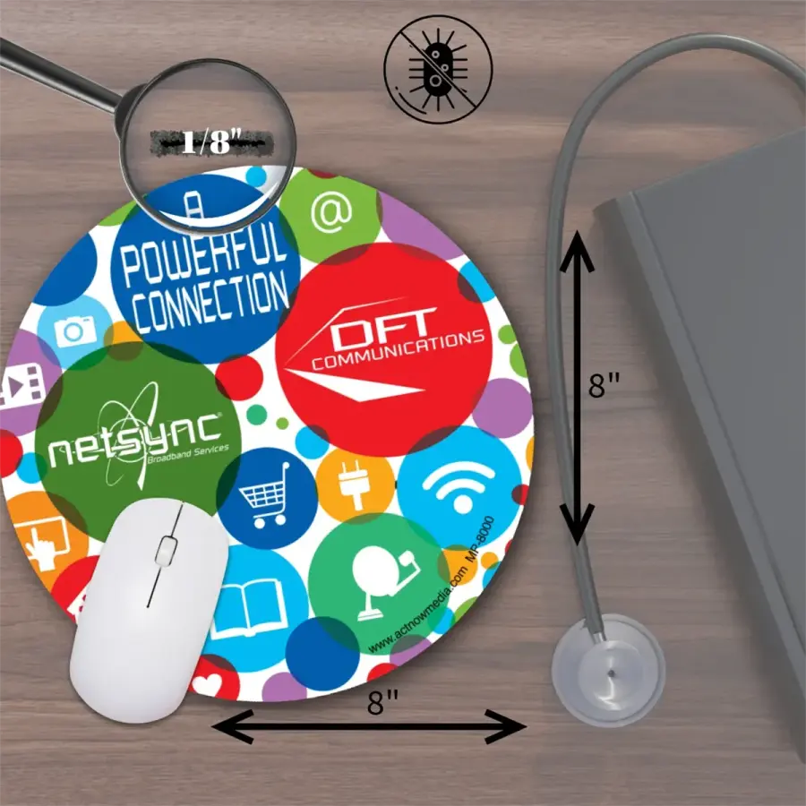 Mouse Carpet™ Antimicrobial Fabric Pad (8" x 1/8") Round