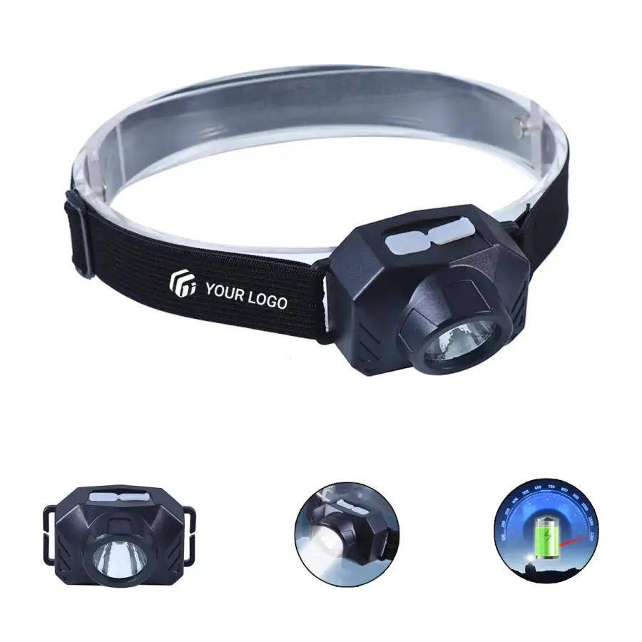Multi-Purpose Waterproof Lightweight Bright LED Headlamp in Black