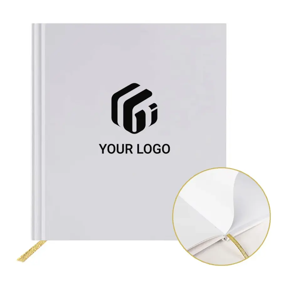 Multipurpose Wedding Signature Guest Book Blank Notebook in White