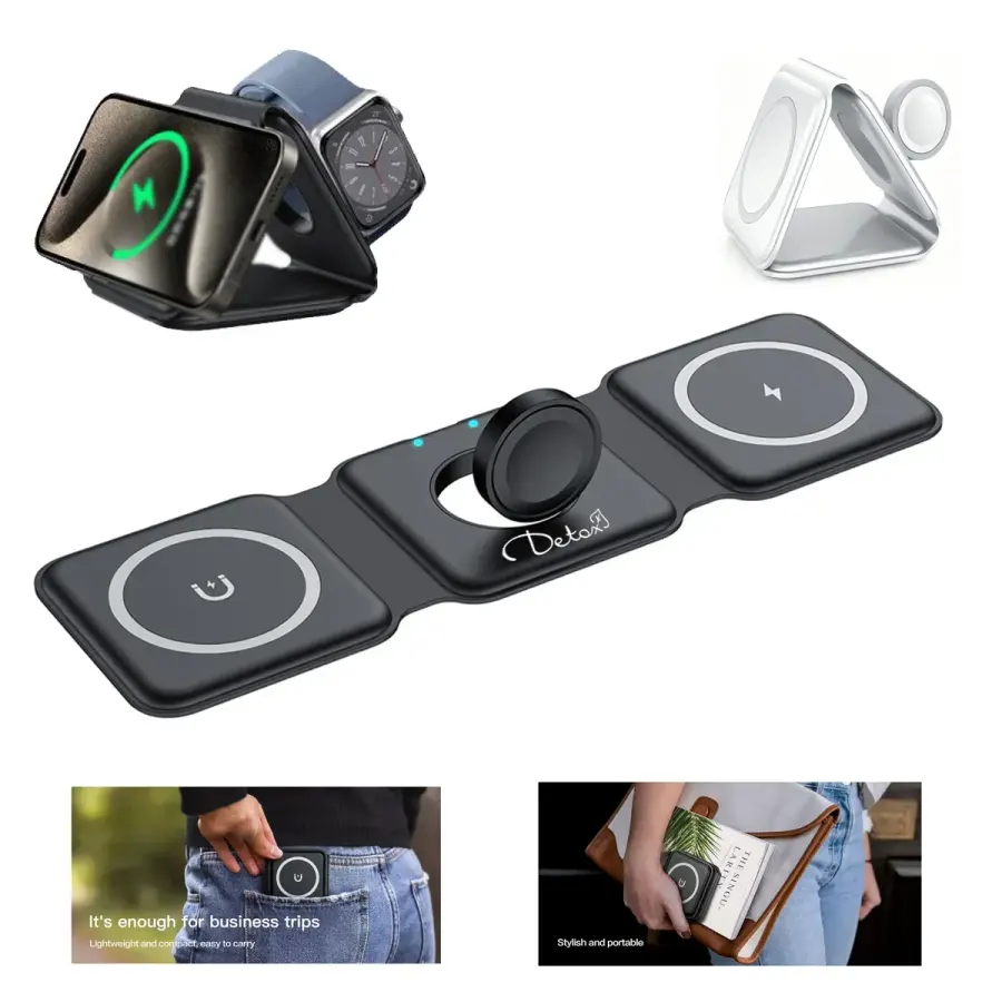 Portable Bi-Fold MagSafe Travel Charging Station