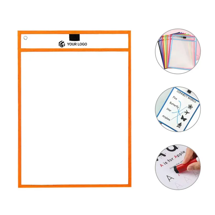 School Supplies Reusable Page Protectors Dry Erase Pockets