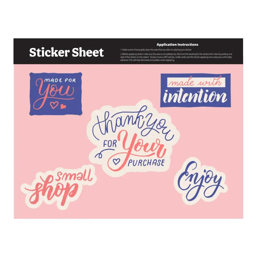 Sticker Sheet 5.5" x 7" Custom Shapes