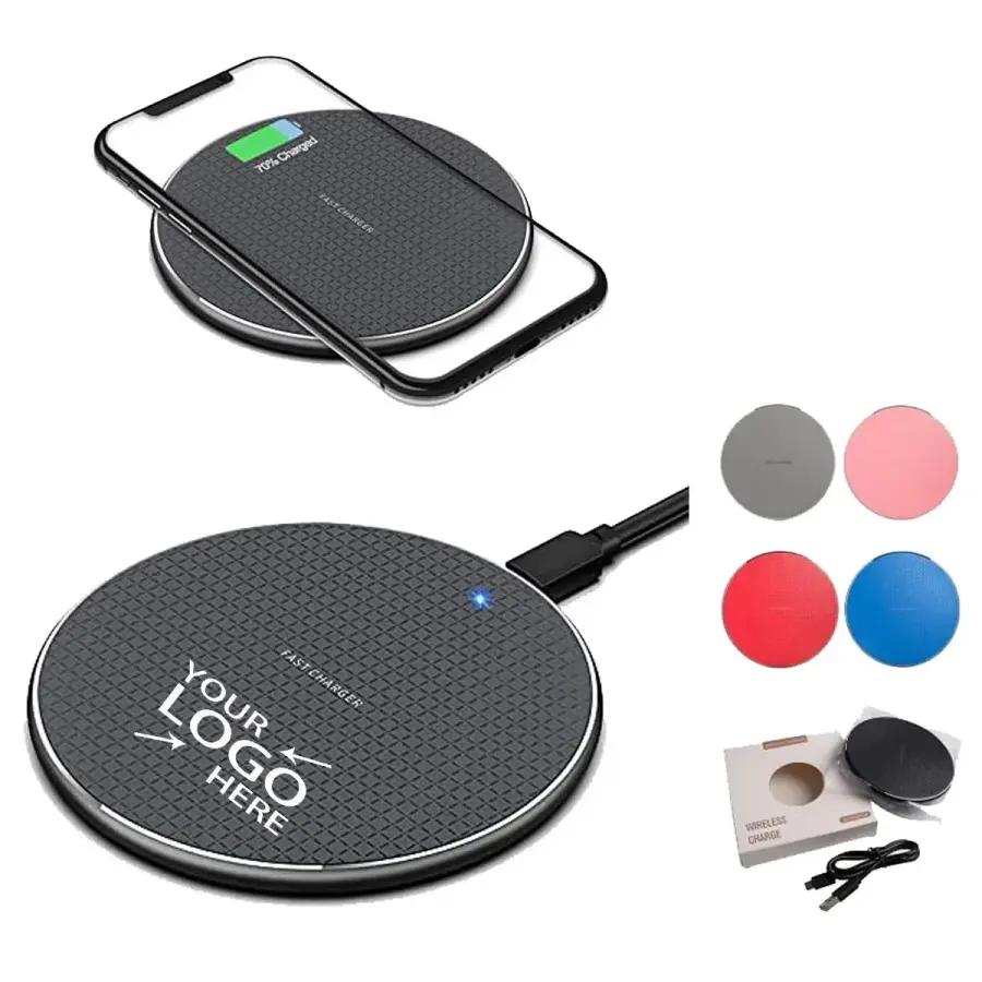 Stock Qi 15W Fast Wireless Charger Desk with LED Indicator