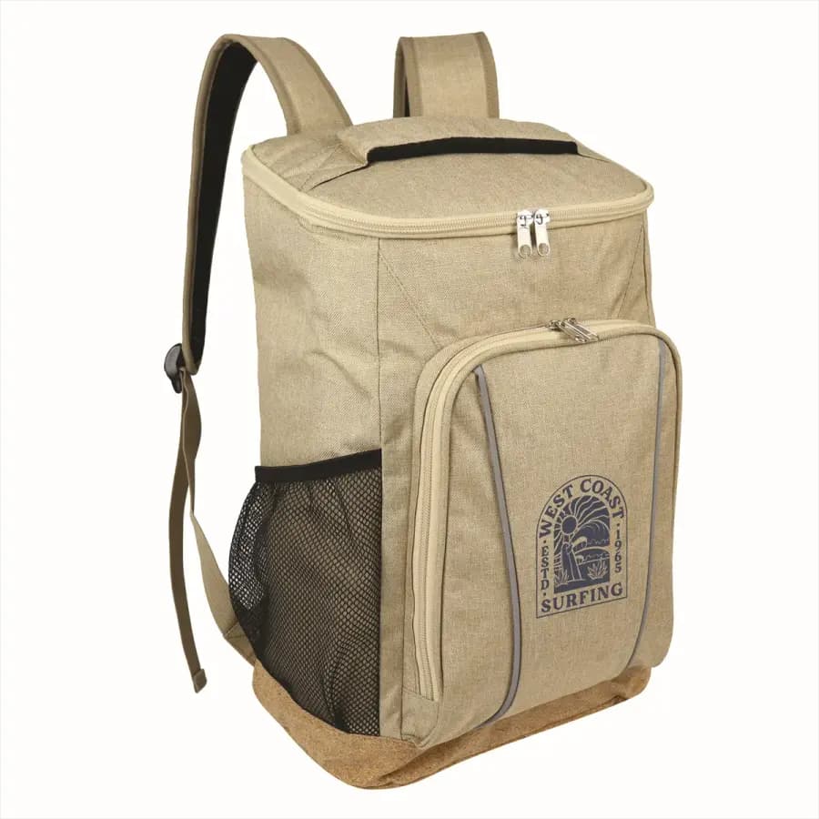 Sustainable Cork & RPET Backpack Cooler in Natural - Cork