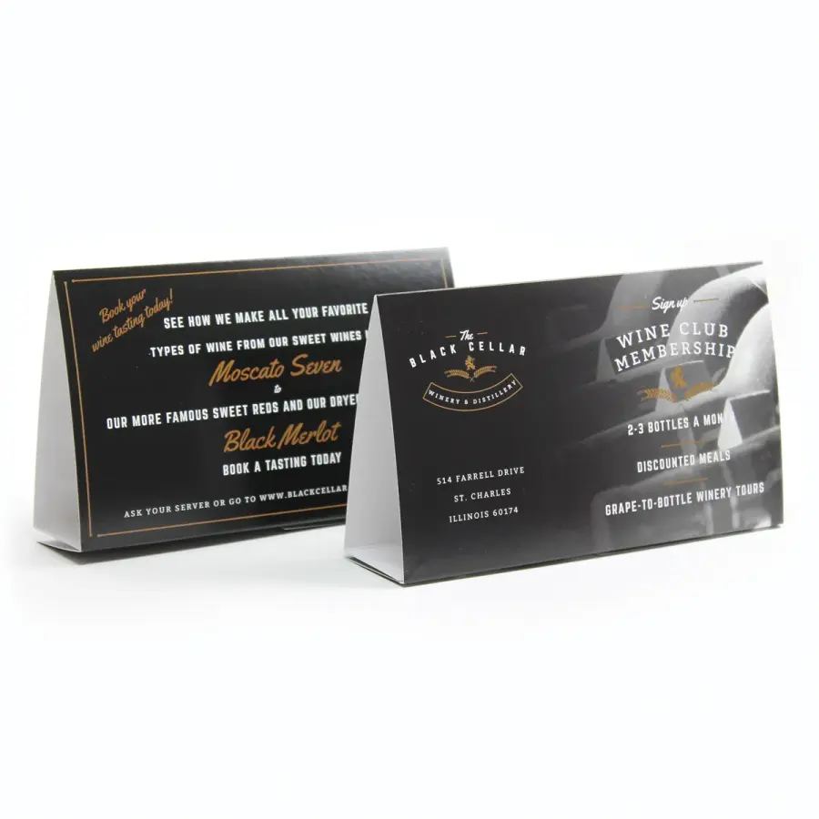 Table Tent - Horizontal in White