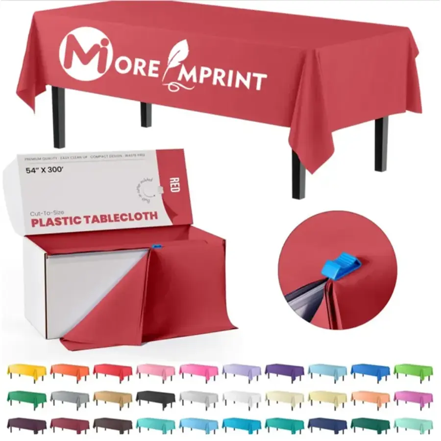 Waterproof Disposable Plastic Tablecloth Roll 40'' x 100'